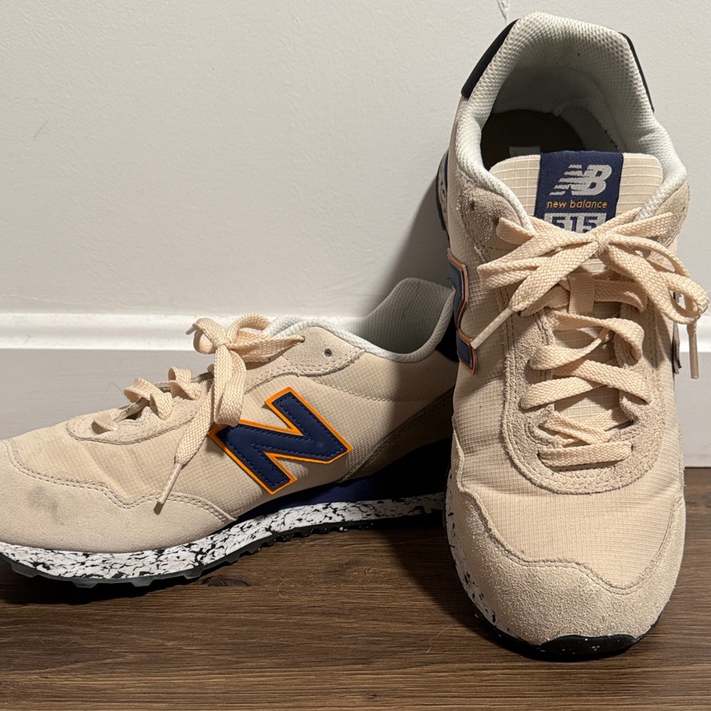 New Balance Cream Sneakers with Navy Details